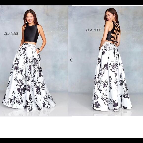 EUREKA Los Angeles cream black floral pockets wedding bridesmaid skirt size 00 - Picture 1 of 14
